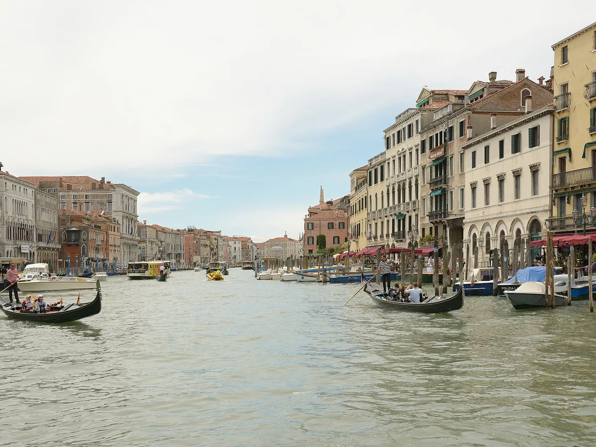 The Grand Canal in Venice lined with historic palazzi